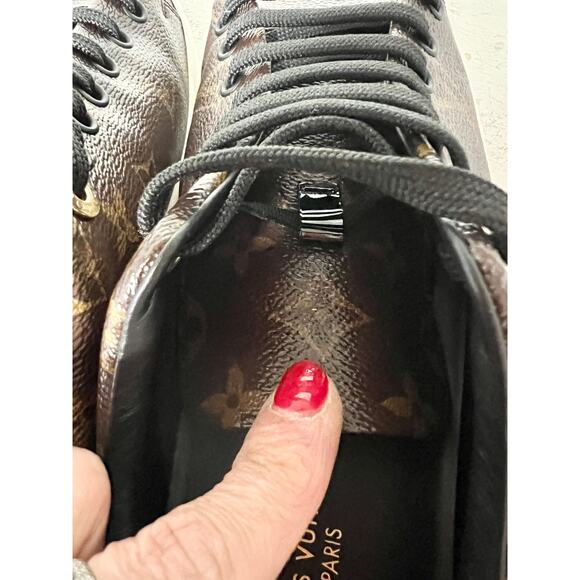 Louis Vuitton Frontrow Monogram Canvas Low Top Sneakers Brown Women's 38.5 / 8 - Picture 13 of 16